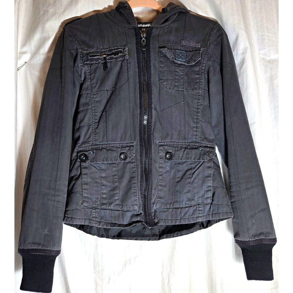 Vintage Billabong Hannah Utility Jacket Grey SA Bella Swan Twighlight Y2K Grunge